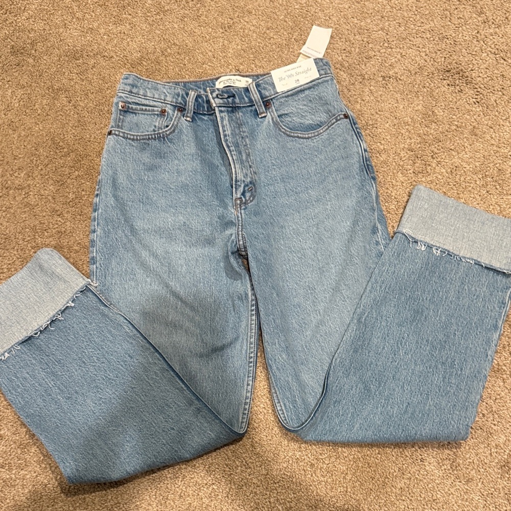 Abercrombie & Fitch Light Blue Cropped Jeans